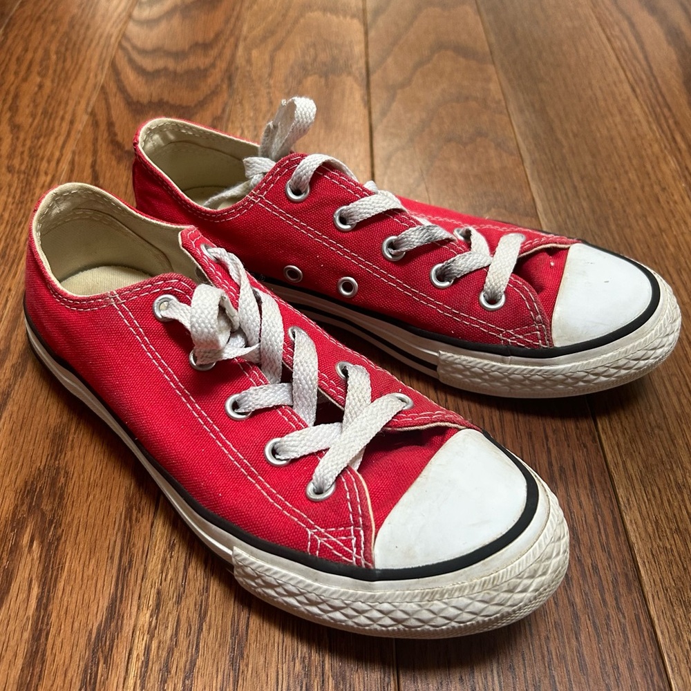 Converse All Star Red and White Sneakers - size 2 Youth